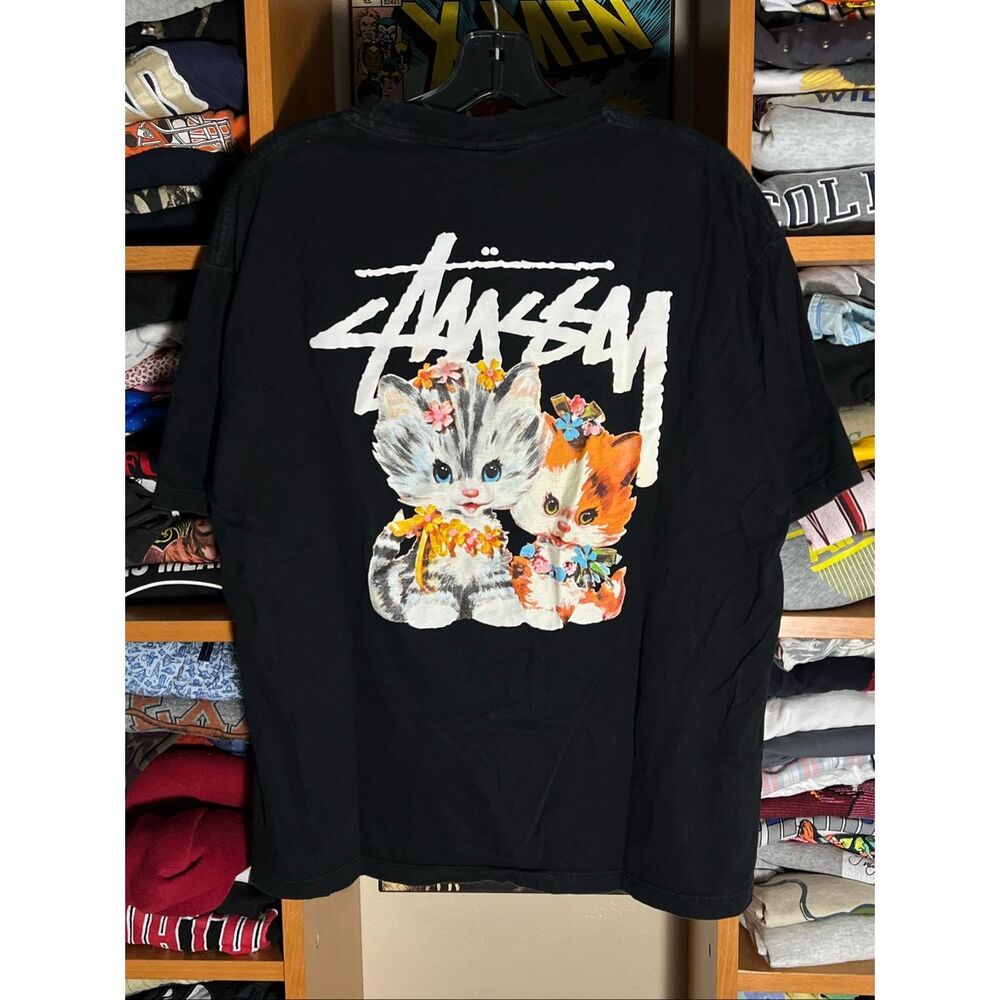 Stussy Kittens Black T Shirt Large